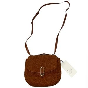 Women’s Target A New Day Brown Faux Fur Mini Shoulder Bag NWT